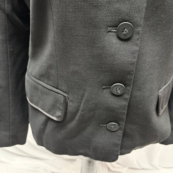 The Limited Womens Black Wool Blazer Size 6 Lined Button Front Classic Office - Picture 3 of 10